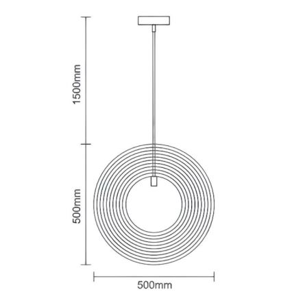 Drveni luster na kabelu 1xE27/60W/230V Ø 50 cm masiv/furnir/kaučukovac
