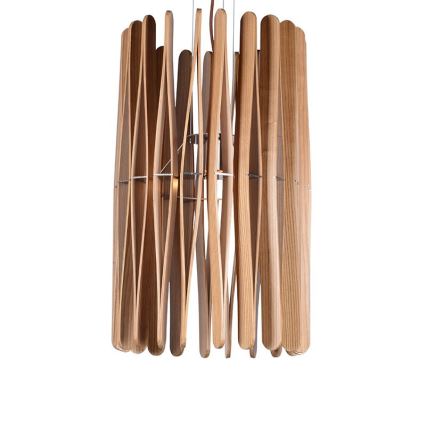 Drveni luster na lanku 1xE27/60W/230V, Ø 38 cm, od punog drveta – jasen/kaučukovac