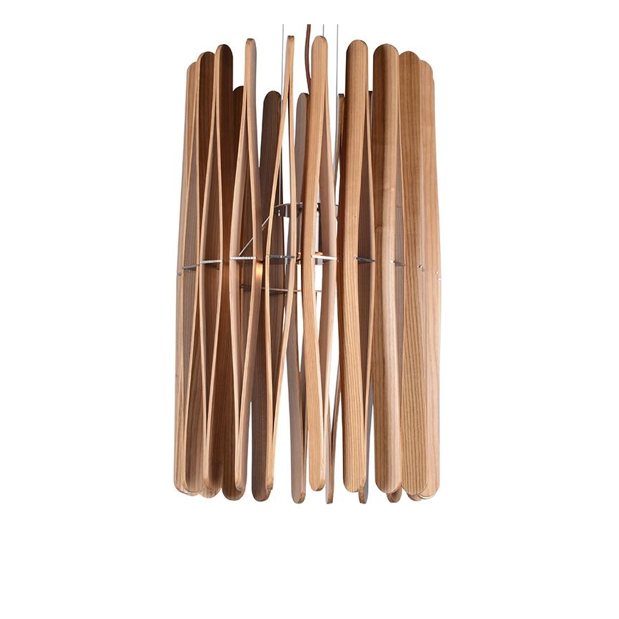 Drveni luster na lanku 1xE27/60W/230V, Ø 38 cm, od punog drveta – jasen/kaučukovac