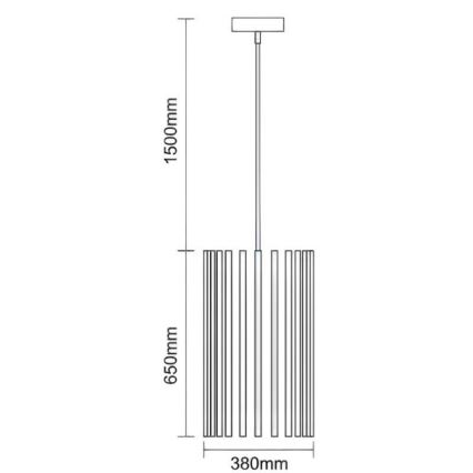 Drveni luster na lanku 1xE27/60W/230V, Ø 38 cm, od punog drveta – jasen/kaučukovac