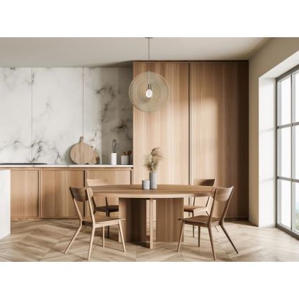 Drveni luster na sajli 1xE27/60W/230V Ø 43,5 cm masiv/furnir/bukva/kaučukovo drvo