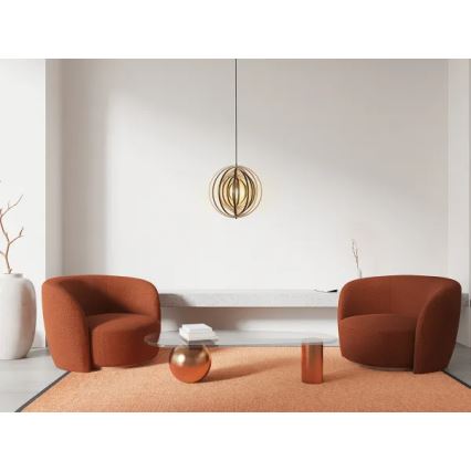 Drveni luster na sajli 1xE27/60W/230V Ø 43,5 cm masiv/furnir/kaučukovo drvo