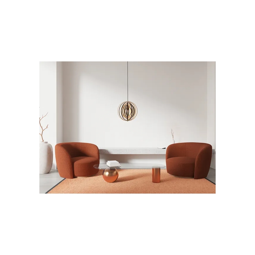 Drveni luster na sajli 1xE27/60W/230V Ø 43,5 cm masiv/furnir/kaučukovo drvo