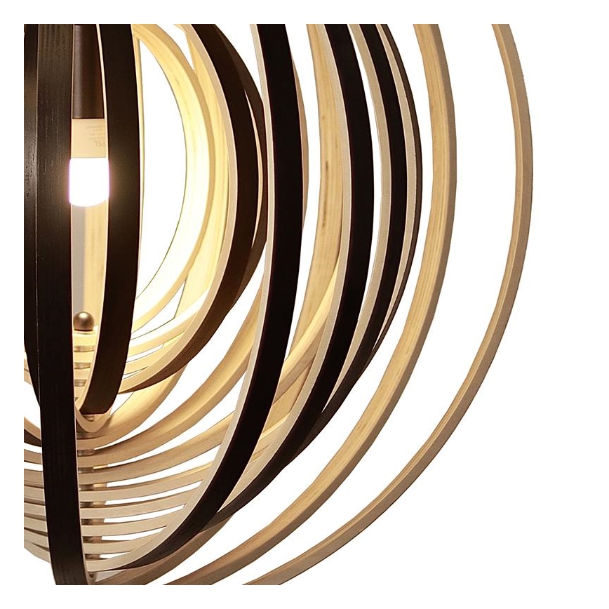 Drveni luster na sajli 1xE27/60W/230V Ø 43,5 cm masiv/furnir/kaučukovo drvo