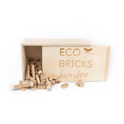 Drveni set za slaganje ECO BRICKS, 145 kom