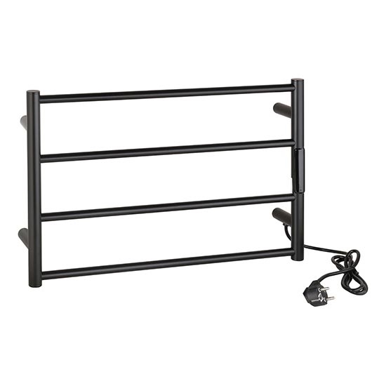 Držač ručnika 56x37 cm, nehrđajući čelik/crna