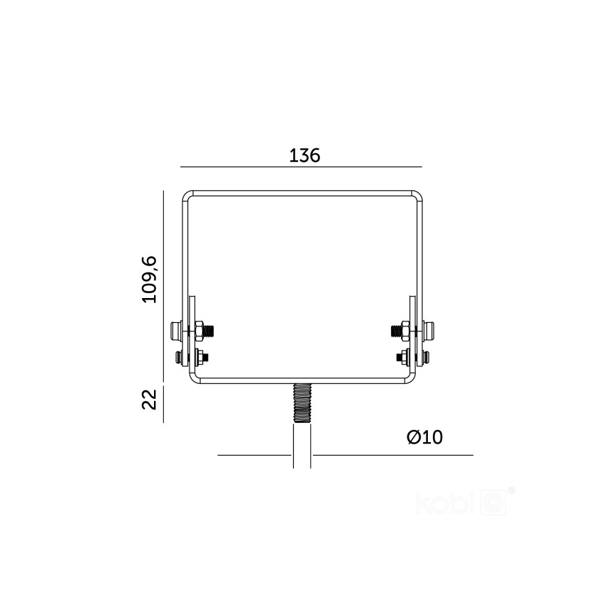 Držač za industrijsku svjetiljku HIGHBAY, crni