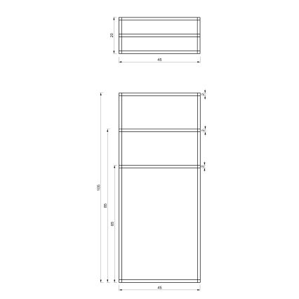 Držač za ručnike 105x45 cm crna