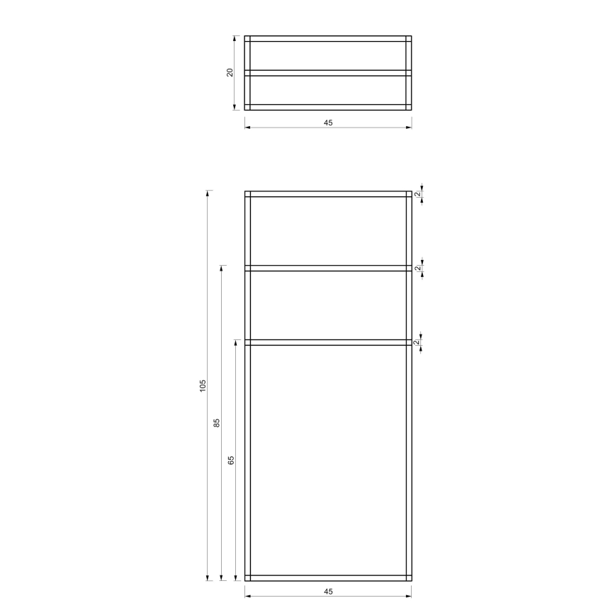 Držač za ručnike 105x45 cm crna