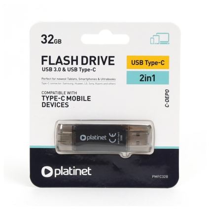 Dual Flash USB Stick 3.0 + USB-C 32GB