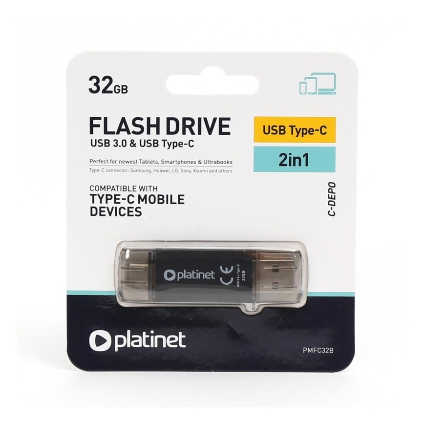 Dual Flash USB Stick 3.0 + USB-C 32GB