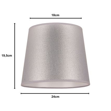 Duolla - Abažur za stolnu lampu CLASSIC M E27 pr. 24 cm srebrna