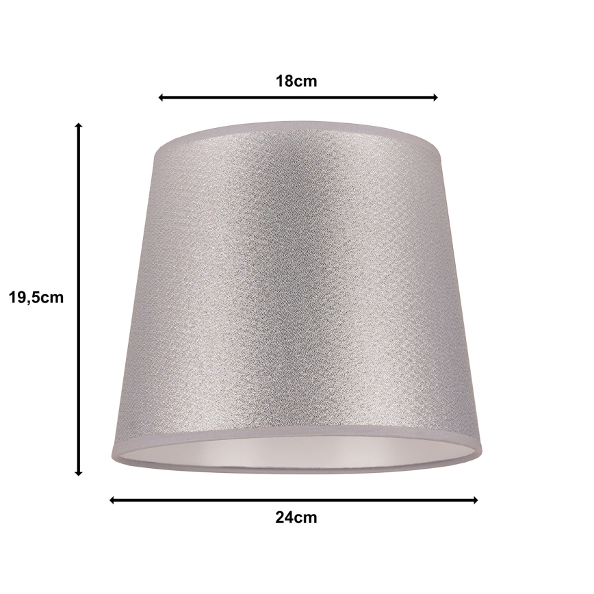 Duolla - Abažur za stolnu lampu CLASSIC M E27 pr. 24 cm srebrna