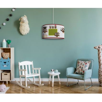 Duolla - Dječji luster na sajli OWLS MULTI 1xE27/15W/230V pr. 35 cm