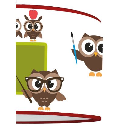 Duolla - Dječji luster na sajli OWLS MULTI 1xE27/15W/230V pr. 35 cm