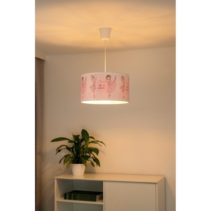 Duolla - Dječji luster na sajli PRINT M 1xE27/40W/230V pr. 35 cm balerine