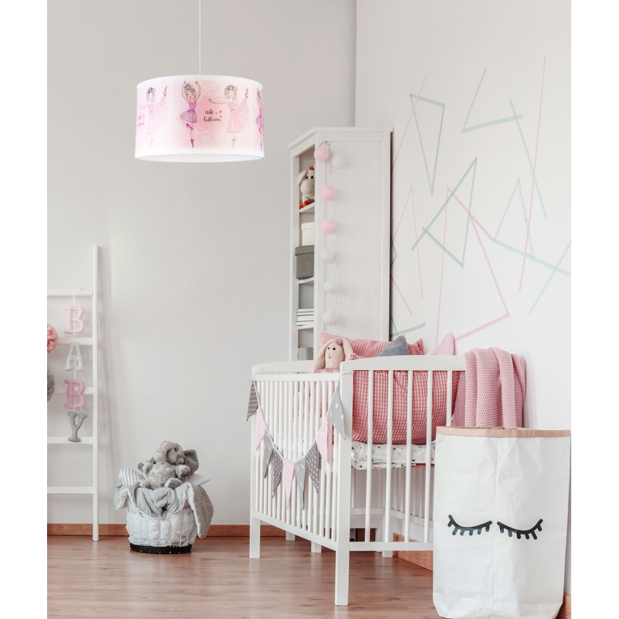 Duolla - Dječji luster na sajli PRINT M 1xE27/40W/230V pr. 35 cm balerine