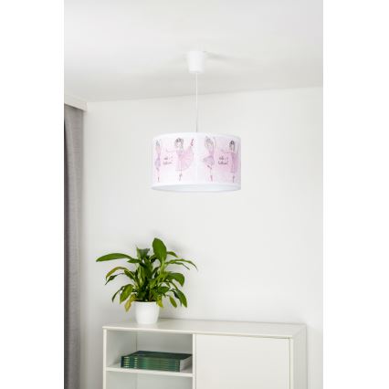 Duolla - Dječji luster na sajli PRINT M 1xE27/40W/230V pr. 35 cm balerine