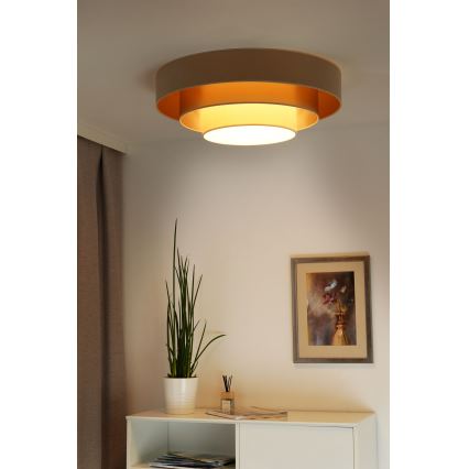 Duolla - LED Stropna svjetiljka LUNETA LED/26W/230V pr. 60 cm 4000K bež/zlatna/krem