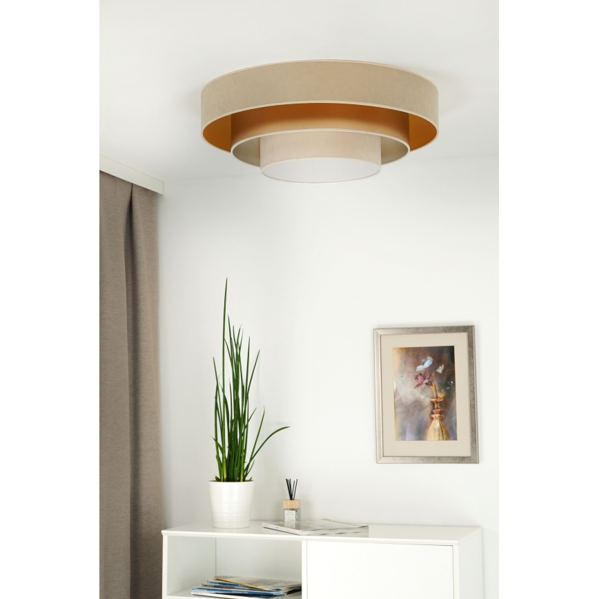Duolla - LED Stropna svjetiljka LUNETA LED/26W/230V pr. 60 cm 4000K bež/zlatna/krem
