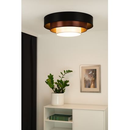 Duolla - LED Stropna svjetiljka LUNETA LED/26W/230V pr. 60 cm 4000K crna/bakrena/bijela