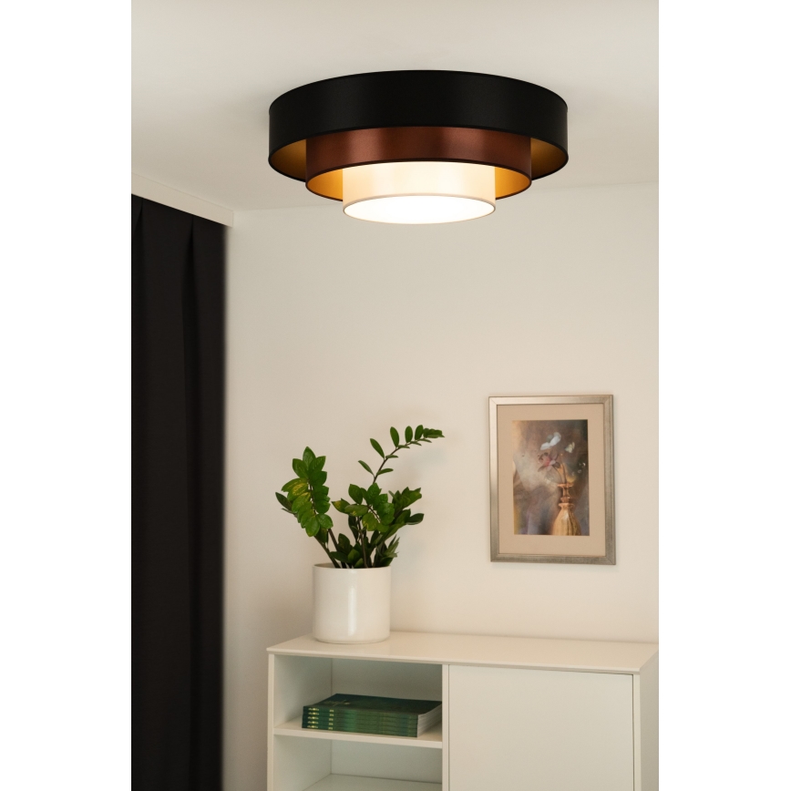 Duolla - LED Stropna svjetiljka LUNETA LED/26W/230V pr. 60 cm 4000K crna/bakrena/bijela