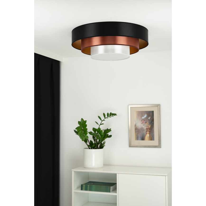Duolla - LED Stropna svjetiljka LUNETA LED/26W/230V pr. 60 cm 4000K crna/bakrena/bijela