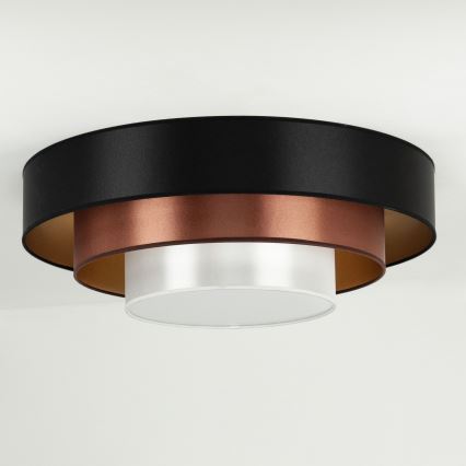Duolla - LED Stropna svjetiljka LUNETA LED/26W/230V pr. 60 cm 4000K crna/bakrena/bijela