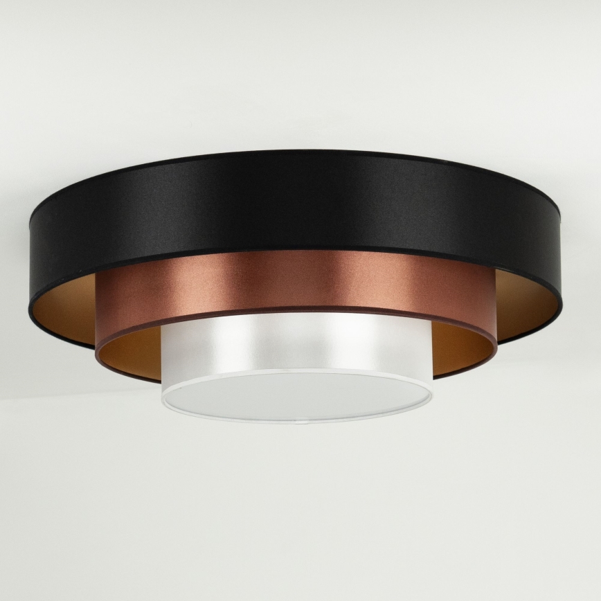 Duolla - LED Stropna svjetiljka LUNETA LED/26W/230V pr. 60 cm 4000K crna/bakrena/bijela