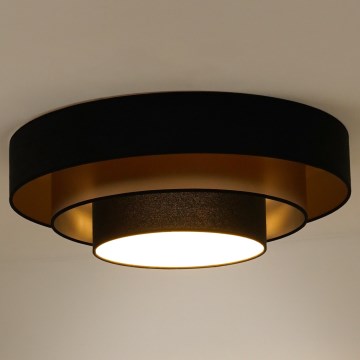 Duolla - LED Stropna svjetiljka LUNETA LED/26W/230V pr. 60 cm 4000K crna/zlatna