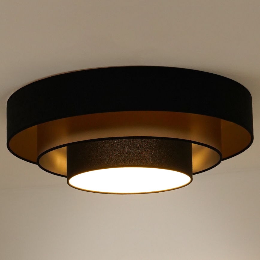 Duolla - LED Stropna svjetiljka LUNETA LED/26W/230V pr. 60 cm 4000K crna/zlatna