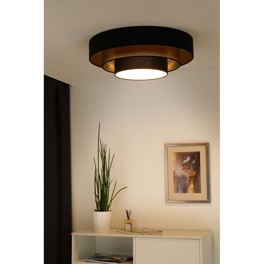 Duolla - LED Stropna svjetiljka LUNETA LED/26W/230V pr. 60 cm 4000K crna/zlatna