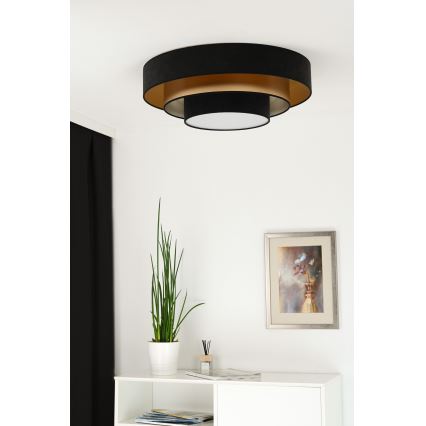 Duolla - LED Stropna svjetiljka LUNETA LED/26W/230V pr. 60 cm 4000K crna/zlatna