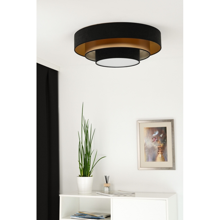 Duolla - LED Stropna svjetiljka LUNETA LED/26W/230V pr. 60 cm 4000K crna/zlatna