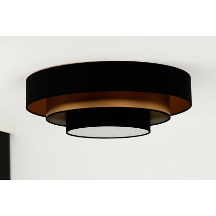 Duolla - LED Stropna svjetiljka LUNETA LED/26W/230V pr. 60 cm 4000K crna/zlatna