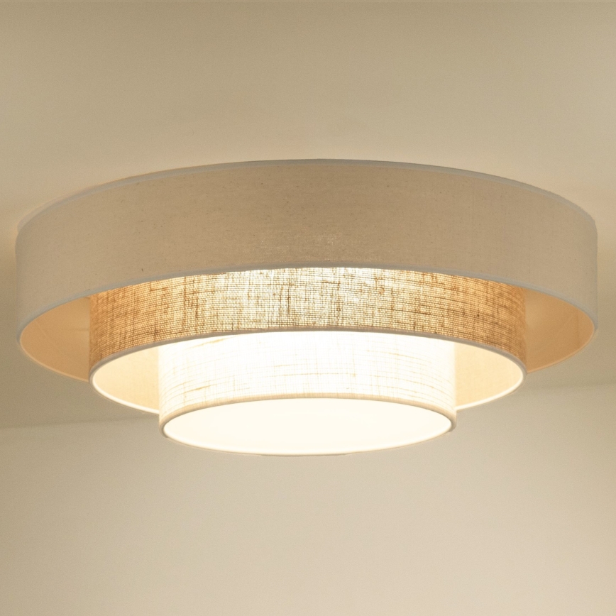 Duolla - LED Stropna svjetiljka LUNETA LED/26W/230V pr. 60 cm 4000K krem/smeđa