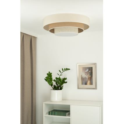 Duolla - LED Stropna svjetiljka LUNETA LED/26W/230V pr. 60 cm 4000K krem/smeđa