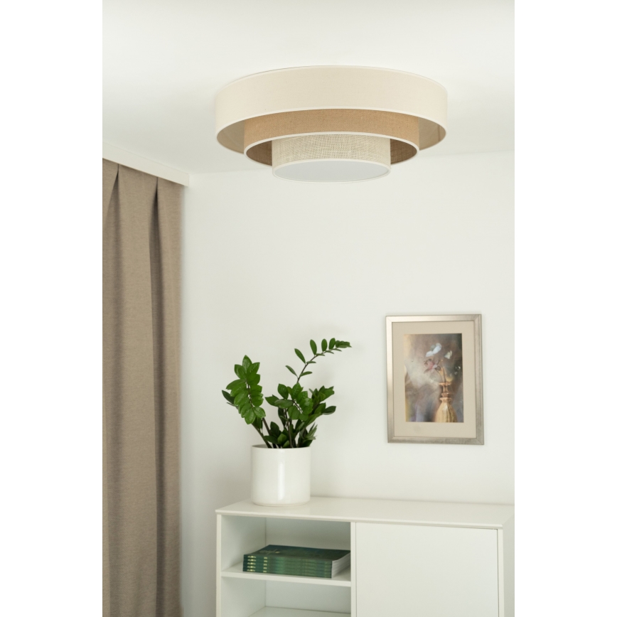 Duolla - LED Stropna svjetiljka LUNETA LED/26W/230V pr. 60 cm 4000K krem/smeđa