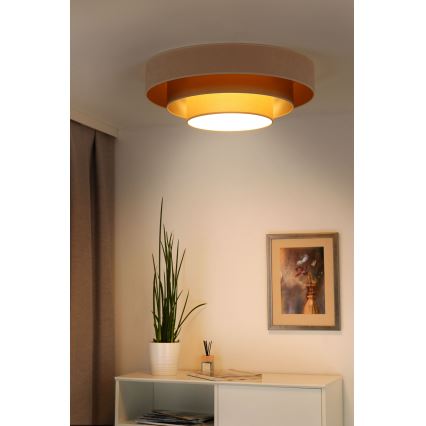 Duolla - LED Stropna svjetiljka LUNETA LED/26W/230V pr. 60 cm 4000K krem/zlatna/bež