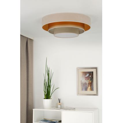Duolla - LED Stropna svjetiljka LUNETA LED/26W/230V pr. 60 cm 4000K krem/zlatna/bež