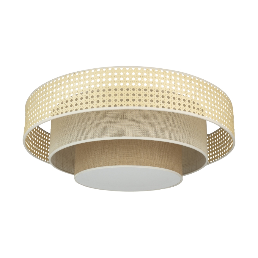 Duolla - LED Stropna svjetiljka LUNETA LED/26W/230V pr. 60 cm 4000K ratan/bež/smeđa
