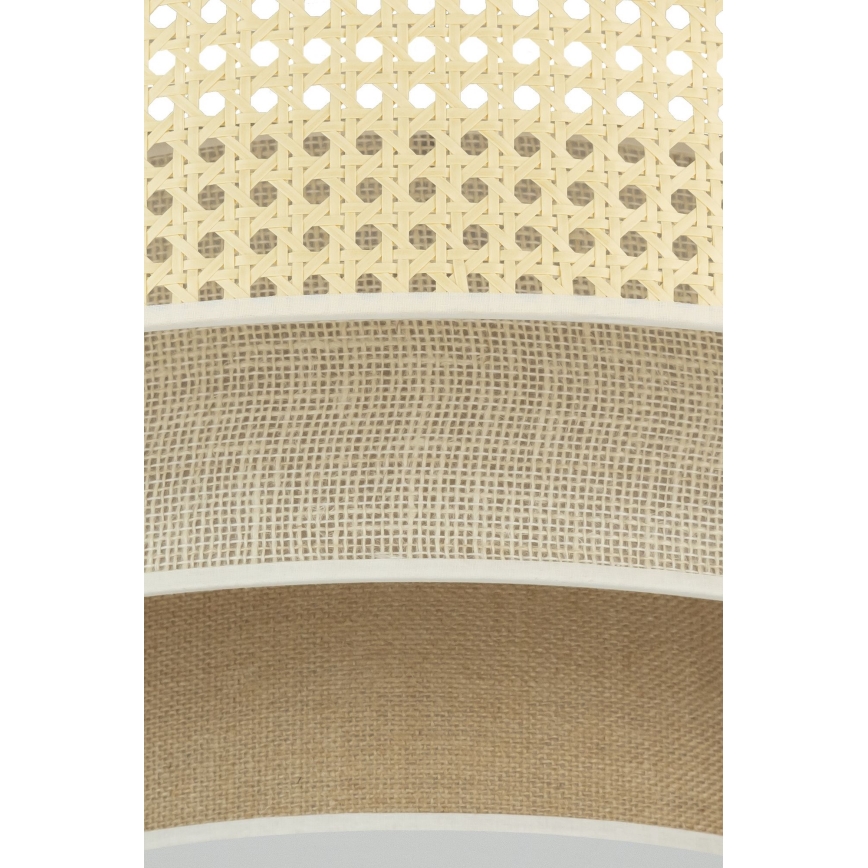 Duolla - LED Stropna svjetiljka LUNETA LED/26W/230V pr. 60 cm 4000K ratan/bež/smeđa