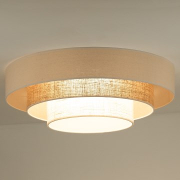 Duolla - LED Stropna svjetiljka LUNETA LED/26W/230V pr. 60 cm 4000K ratan/bež/smeđa
