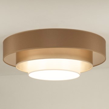 Duolla - LED Stropna svjetiljka LUNETA LED/26W/230V pr. 60 cm 4000K smeđa/zlatna/bijela