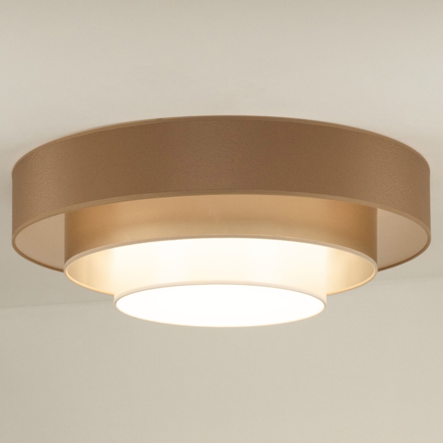 Duolla - LED Stropna svjetiljka LUNETA LED/26W/230V pr. 60 cm 4000K smeđa/zlatna/bijela