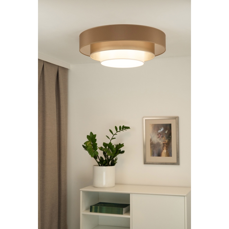 Duolla - LED Stropna svjetiljka LUNETA LED/26W/230V pr. 60 cm 4000K smeđa/zlatna/bijela