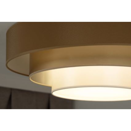 Duolla - LED Stropna svjetiljka LUNETA LED/26W/230V pr. 60 cm 4000K smeđa/zlatna/bijela