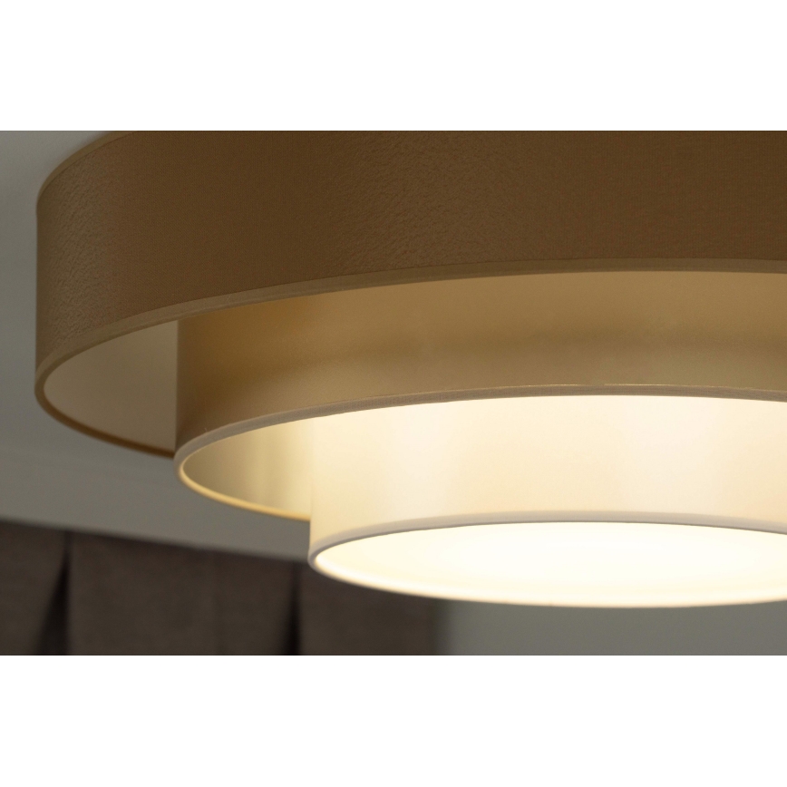 Duolla - LED Stropna svjetiljka LUNETA LED/26W/230V pr. 60 cm 4000K smeđa/zlatna/bijela