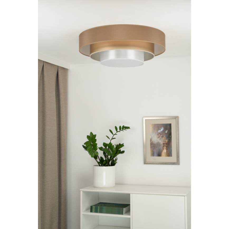 Duolla - LED Stropna svjetiljka LUNETA LED/26W/230V pr. 60 cm 4000K smeđa/zlatna/bijela
