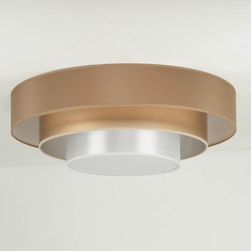 Duolla - LED Stropna svjetiljka LUNETA LED/26W/230V pr. 60 cm 4000K smeđa/zlatna/bijela